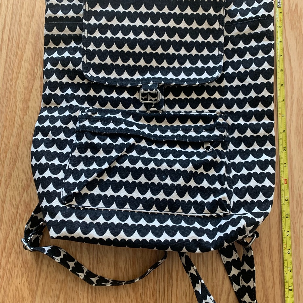 Monochrome Heart Pattern Backpack